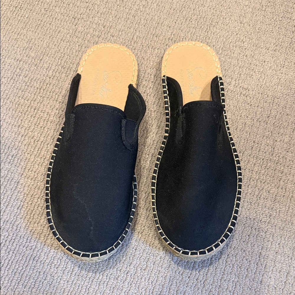 Black Espadrille Slip-On Shoes